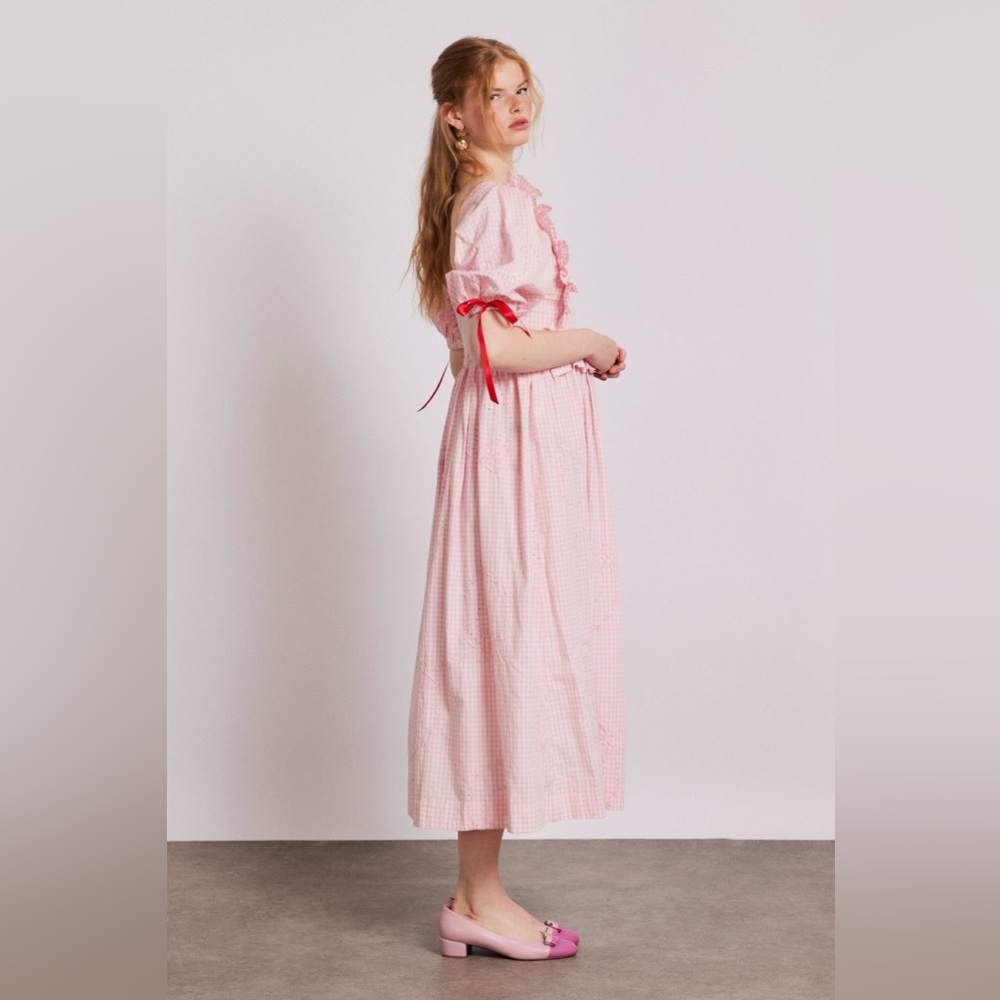 Damson Madder Rhea Dress - Pink Gingham